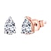 LUXURIANT Asscher Cut Lab Grown Diamond Stud Push Back Earring in Vermeil Rose Gold Plated Sterling Silver