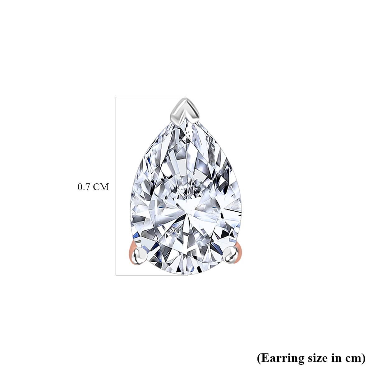 Luxuriant Diamond Pear Cut Lab Grown Diamond Stud Push Back  Earring in Vermeil Rose Gold Plated Sterling Silver 0.50 Ct.