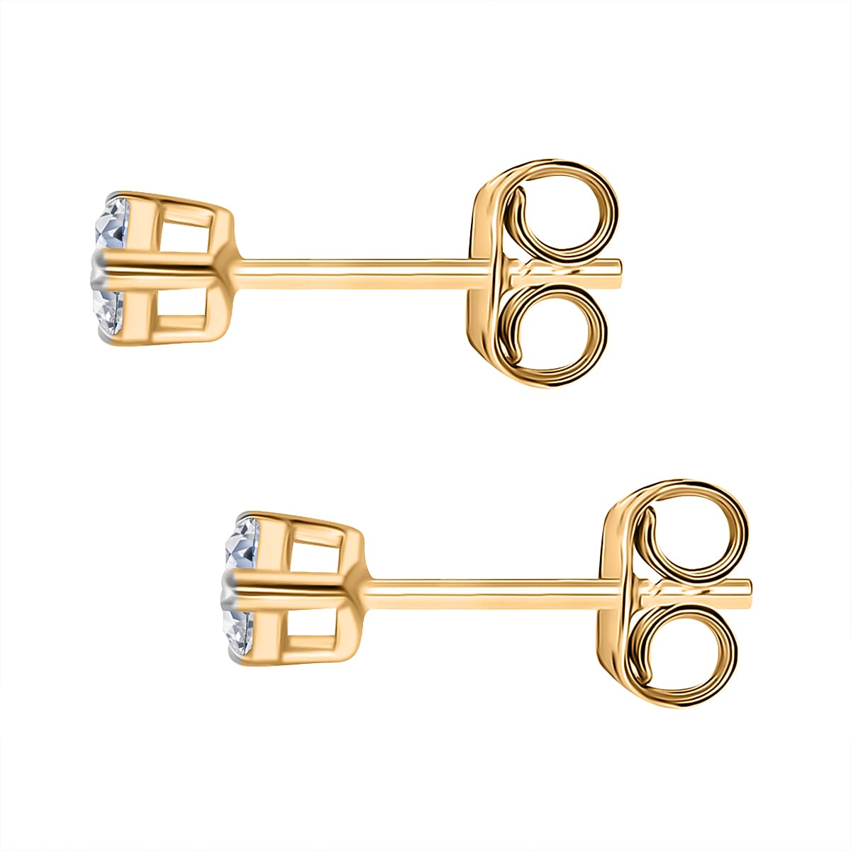 Luxuriant Diamond Pear Cut Lab Grown Diamond Stud Push Back  Earring in Vermeil Yellow Gold Plated Sterling Silver 0.50 Ct.