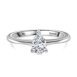 LUXURIANT Lab Grown Diamond Solitaire Ring in Sterling Silver