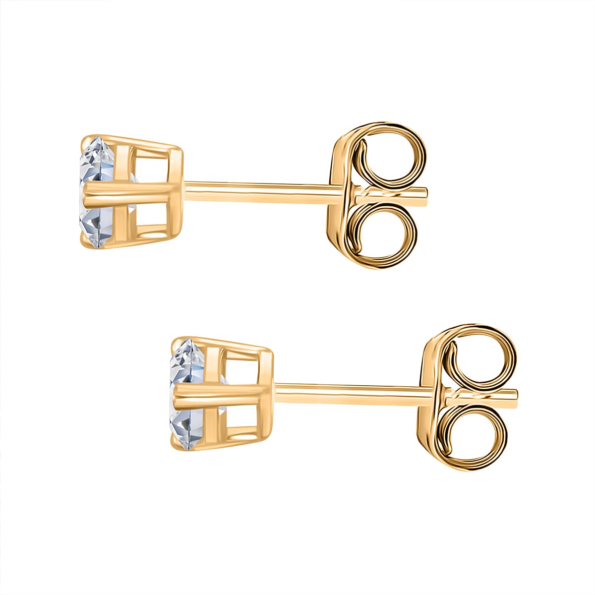 Luxuriant Diamond Pear Cut Lab Grown Diamond Stud Push Back Earring in Vermeil Yellow Gold Plated Sterling Silver 1.00 Ct.