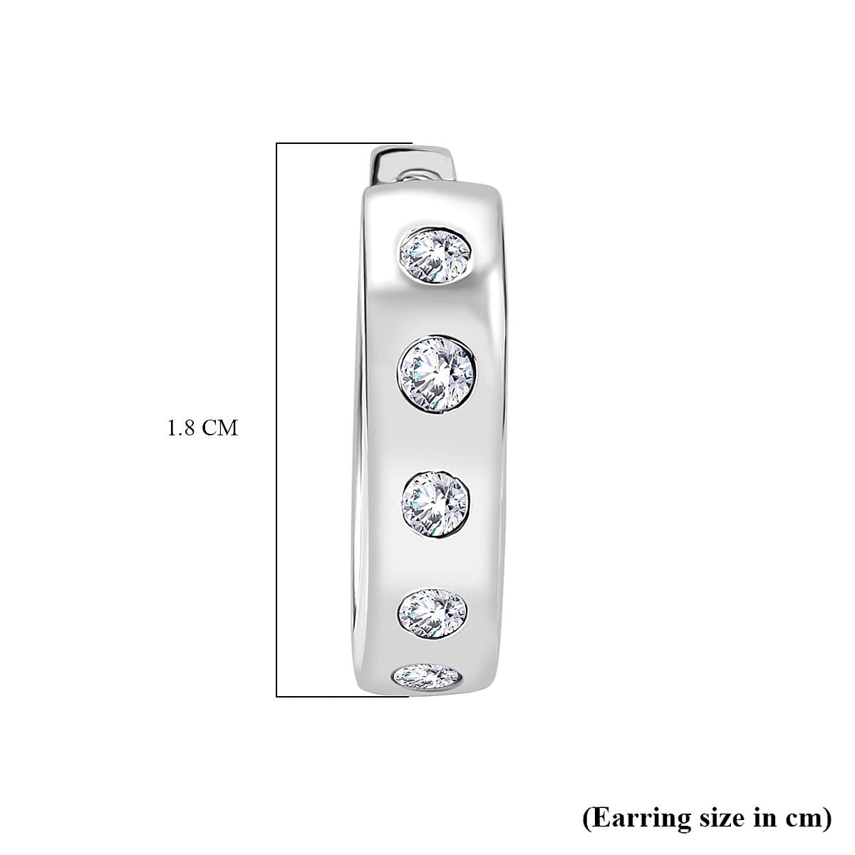 Swarovski Zirconia Hoop Earring in Rhodium Overlay Sterling Silver 0.94 Ct. Swarovski Zirconia Hoop Earring in Rhodium Overlay Sterling Silver 0.94 Ct.