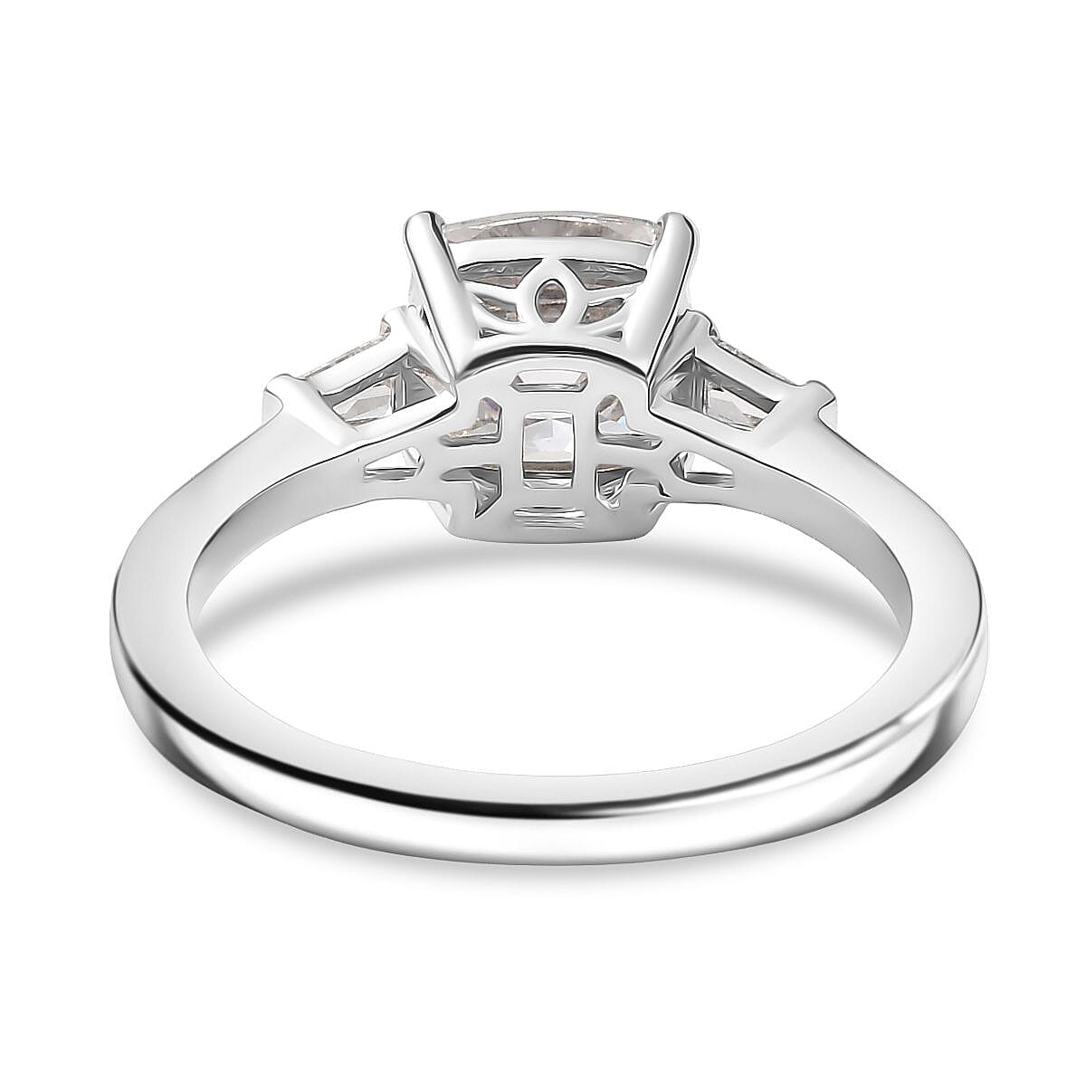 Swarovski Zirconia Solitaire Ring in Rhodium Overlay Sterling Silver 3.71 Ct. Swarovski Zirconia Solitaire Ring in Rhodium Overlay Sterling Silver 3.71 Ct.