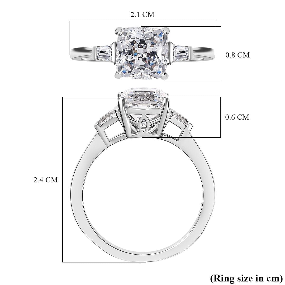 Swarovski Zirconia Solitaire Ring in Rhodium Overlay Sterling Silver 3.71 Ct. Swarovski Zirconia Solitaire Ring in Rhodium Overlay Sterling Silver 3.71 Ct.