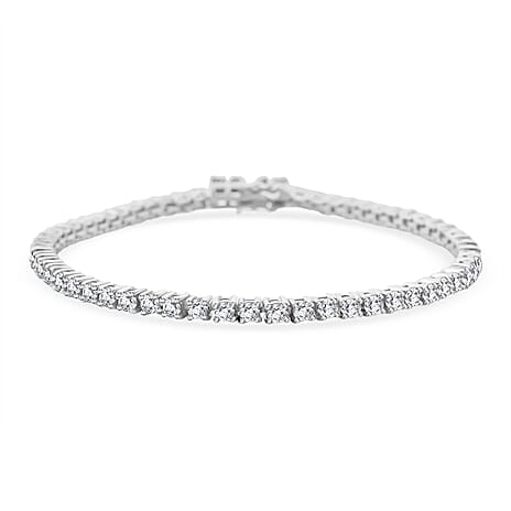 Luxuriant Diamond Lab Grown Diamond SI-GH Bracelet (Size - 8) in Rhodium Overlay Sterling Silver 3.87 Ct, Silver wt. 9.40 Gms.