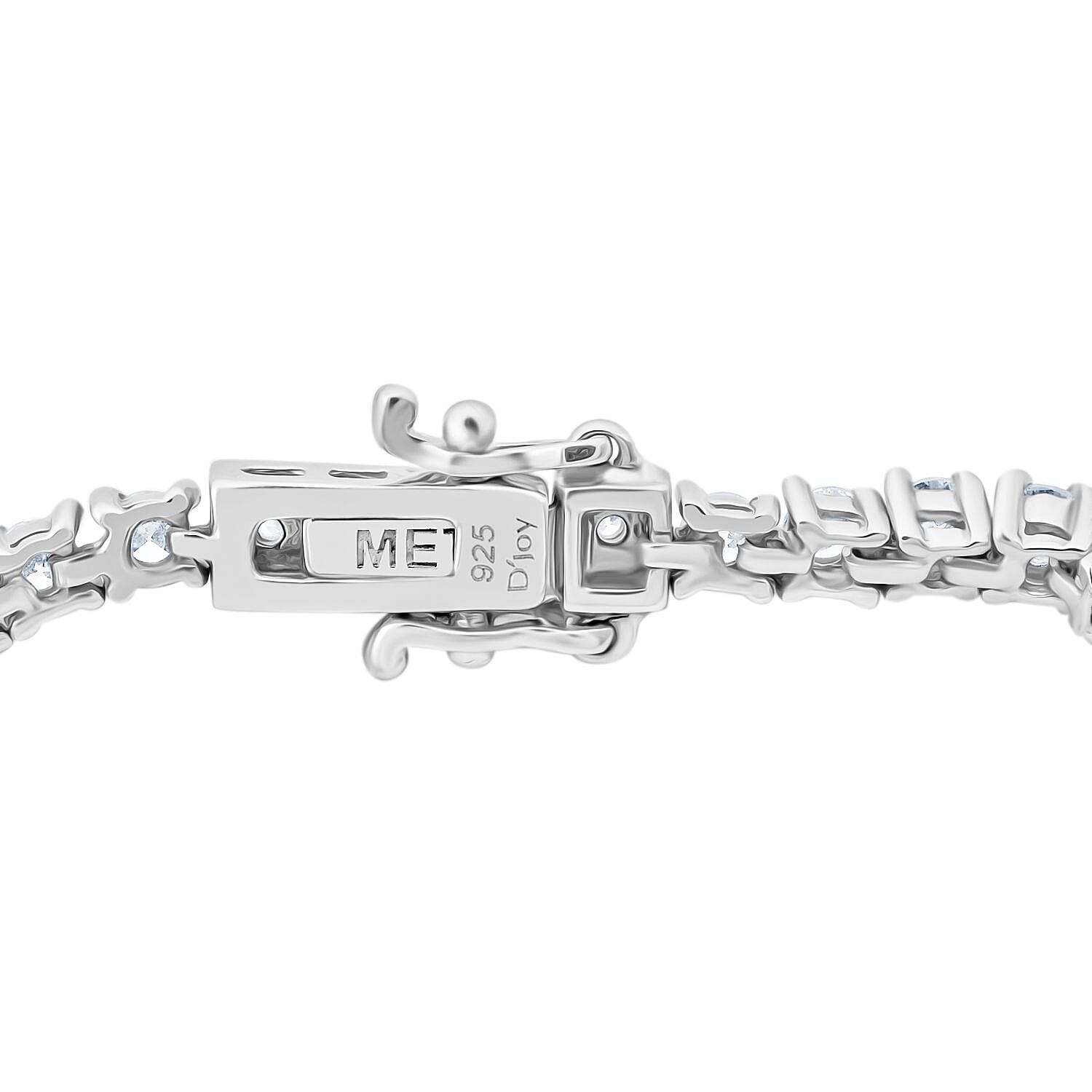 Luxuriant Diamond Lab Grown Diamond SI-GH Bracelet (Size - 8) in Rhodium Overlay Sterling Silver 3.87 Ct, Silver wt. 9.40 Gms.