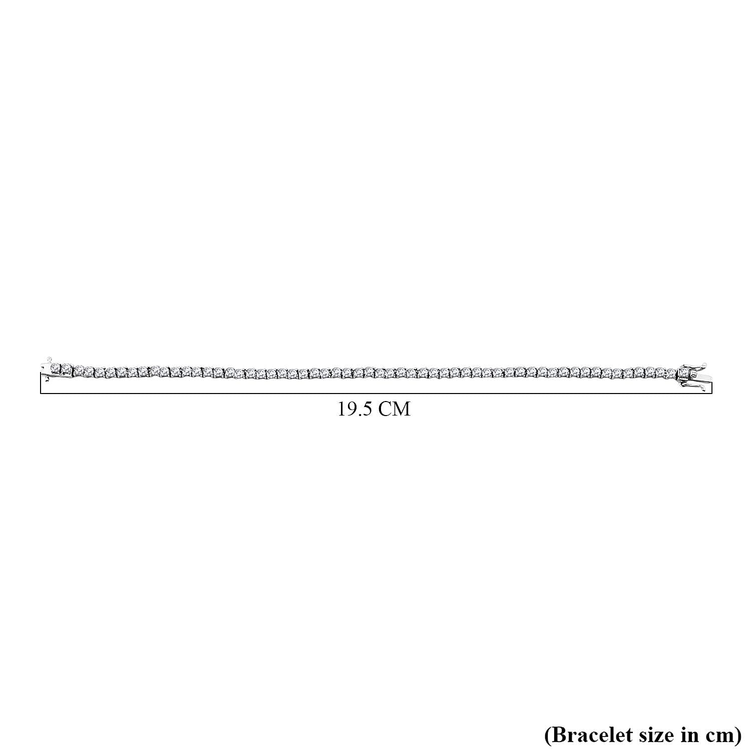 Luxuriant Diamond Lab Grown Diamond SI-GH Bracelet (Size - 8) in Rhodium Overlay Sterling Silver 3.87 Ct, Silver wt. 9.40 Gms.