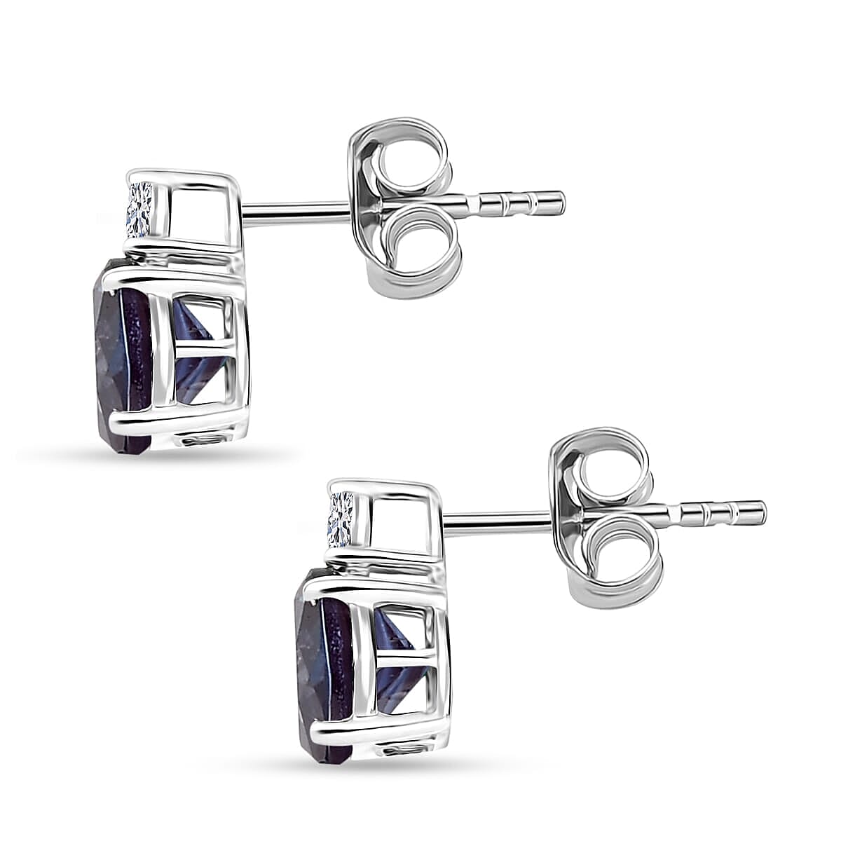 Luxuriant Diamond 10K White Gold AAA Lab Grown Alexandrite, Lab Grown Diamond GH, SI Fancy Earring, Gold Wt.1.25 Gms 2.680 Ct. Luxuriant Diamond 10K White Gold AAA Lab Grown Alexandrite, Lab Grown Diamond GH, SI Fancy Earring, Gold Wt.1.25 Gms 2.680 Ct.