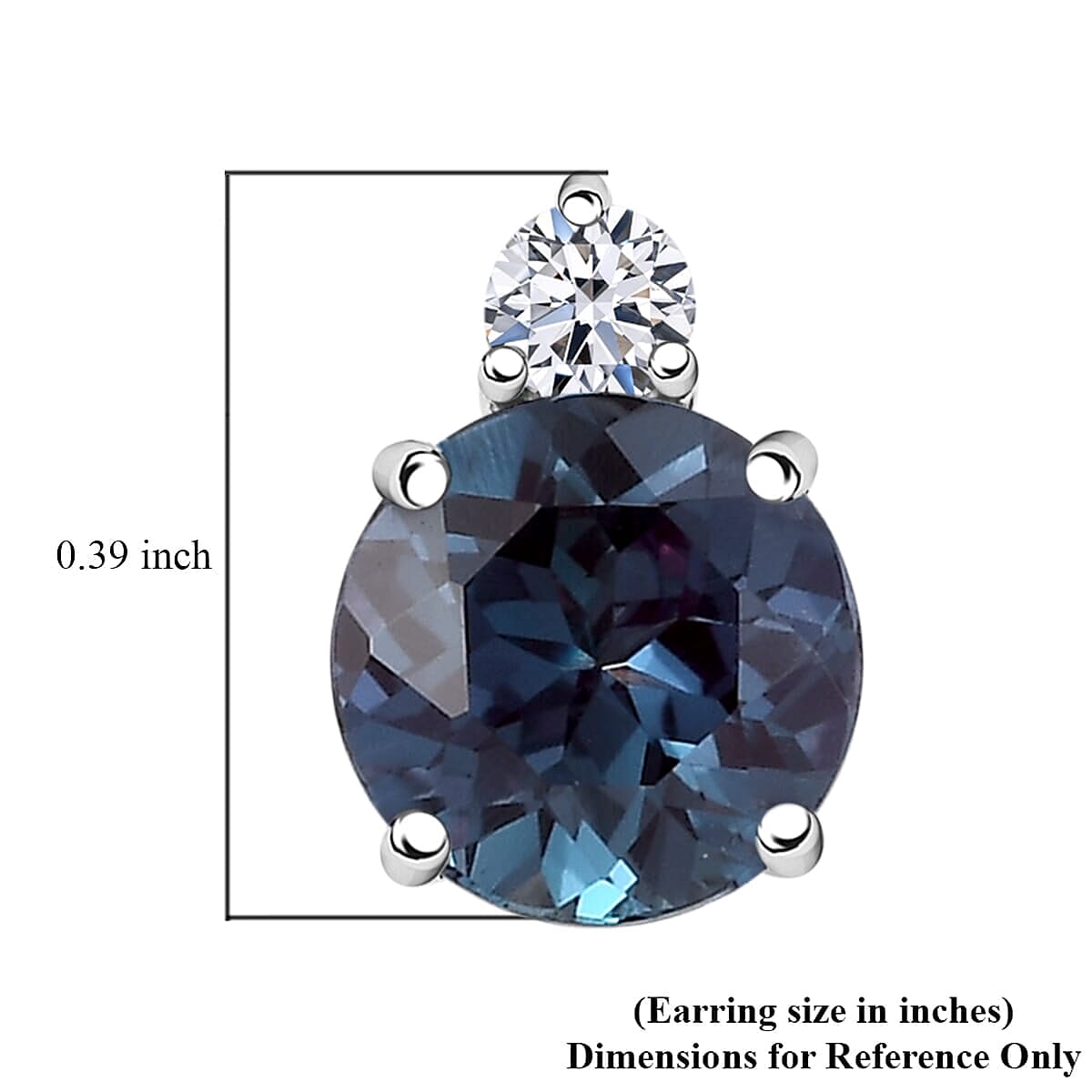 Luxuriant Diamond 10K White Gold AAA Lab Grown Alexandrite, Lab Grown Diamond GH, SI Fancy Earring, Gold Wt.1.25 Gms 2.680 Ct. Luxuriant Diamond 10K White Gold AAA Lab Grown Alexandrite, Lab Grown Diamond GH, SI Fancy Earring, Gold Wt.1.25 Gms 2.680 Ct.