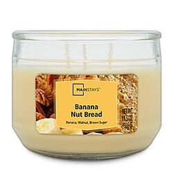 MAINSTAYS Classico 11.5oz Banana Nut Bread Scented Candle Jars - Beige