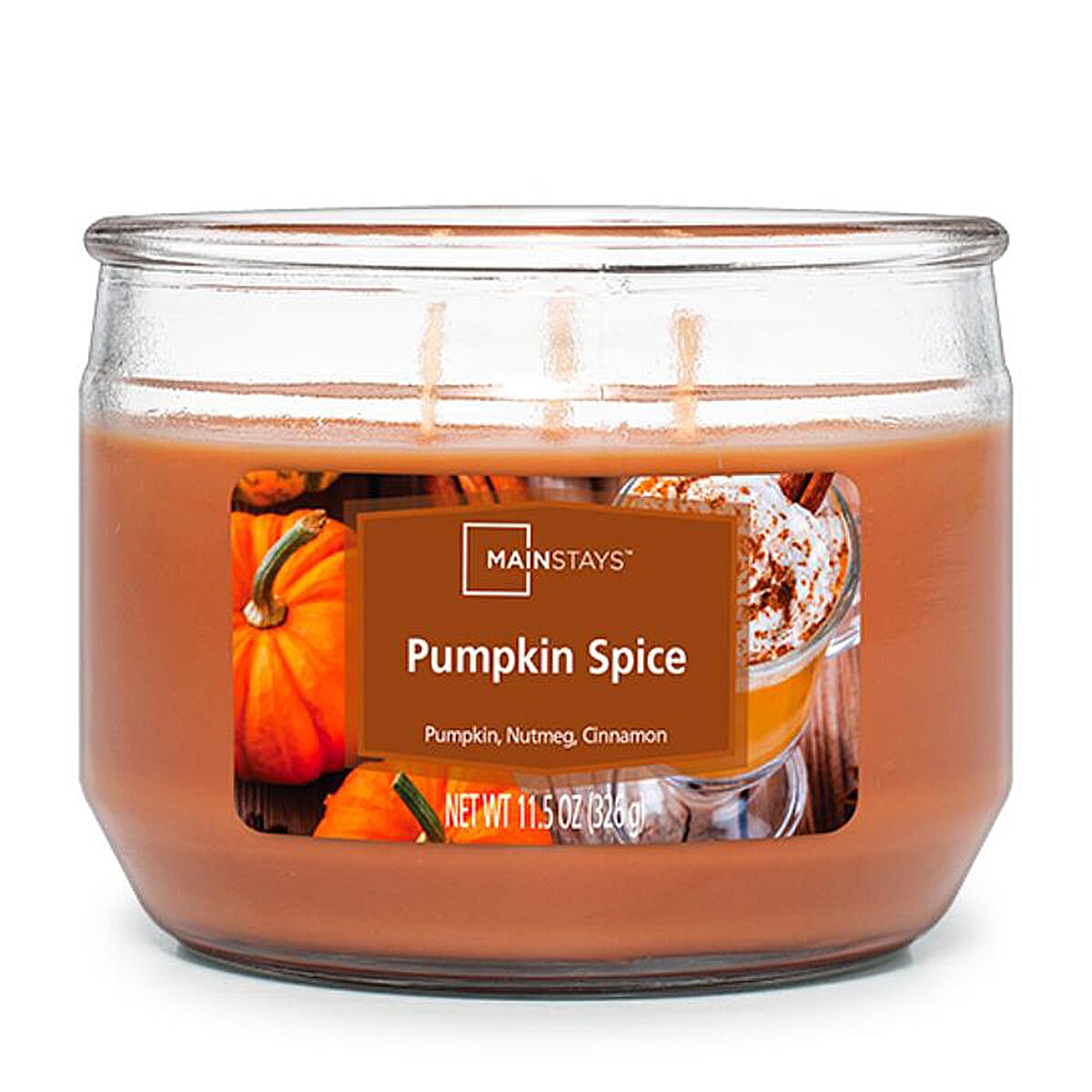 MAINSTAYS Classico 11.5oz Apple Pumpkin Scented Candle Jar - Orange
