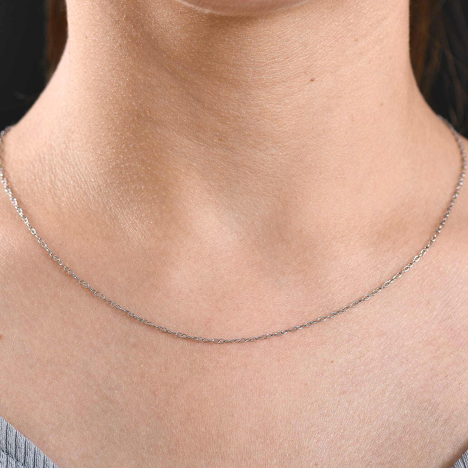 950 Platinum Oval Link Necklace (Size - 20)