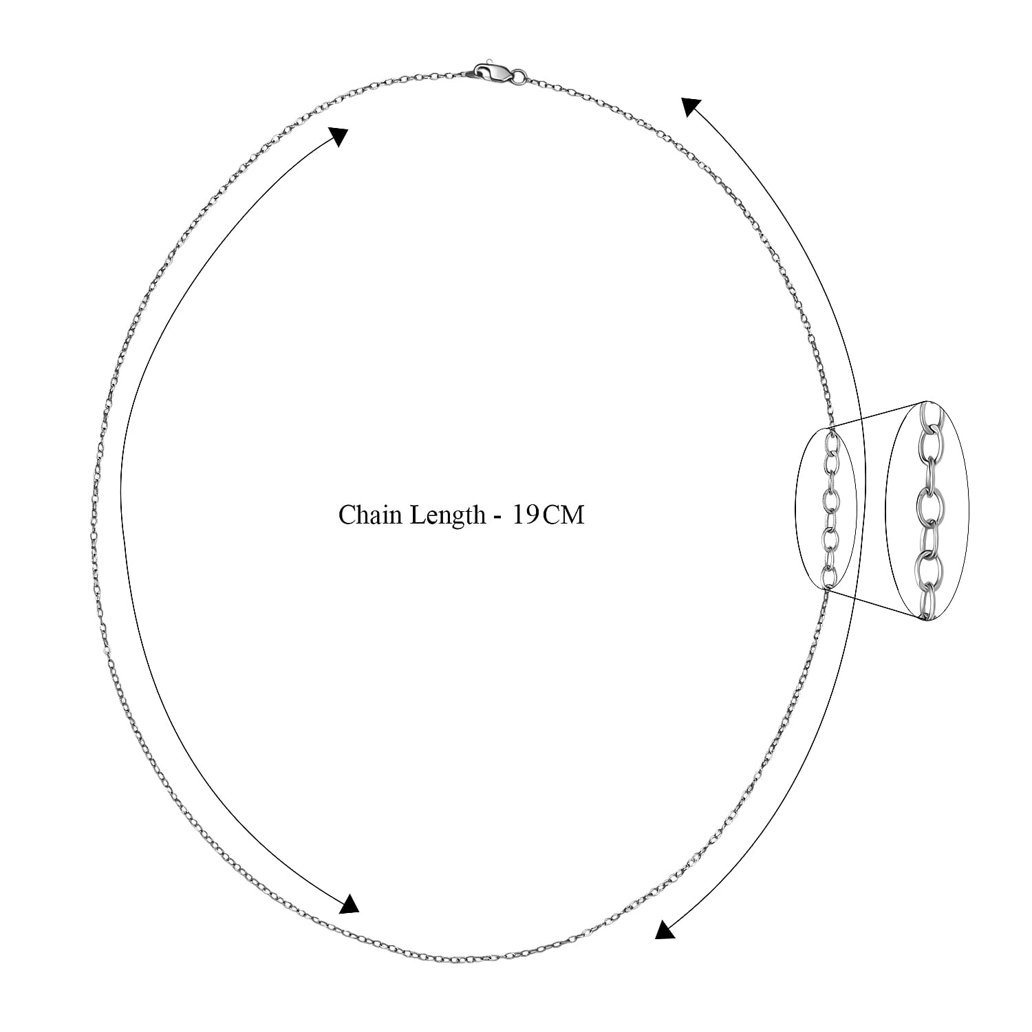 950 Platinum Oval Link Necklace (Size - 20)