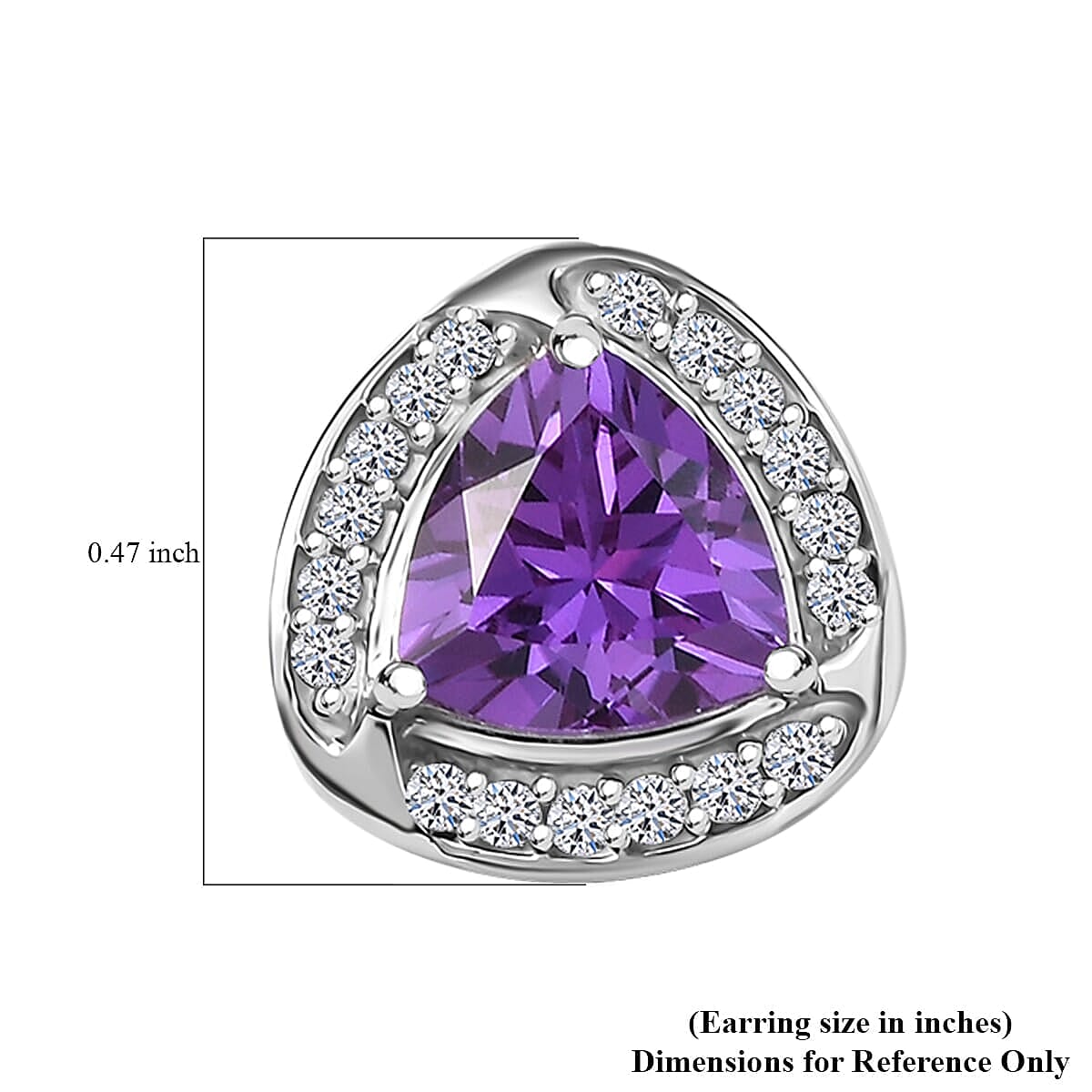 10K White Gold AAA Lab Grown Color Change Sapphire, Lab Grown Diamond GH, SI Solitaire Stud Push Post Earring, Gold Wt.2.67 Gms  3.496  Ct.