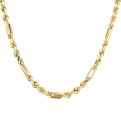 Hatton Garden Closeout Deal - 9K Yellow Gold Diamond Cut Figarope Chain (Size - 18) with Lobster Clasp, Gold Wt.9.30 Gms.