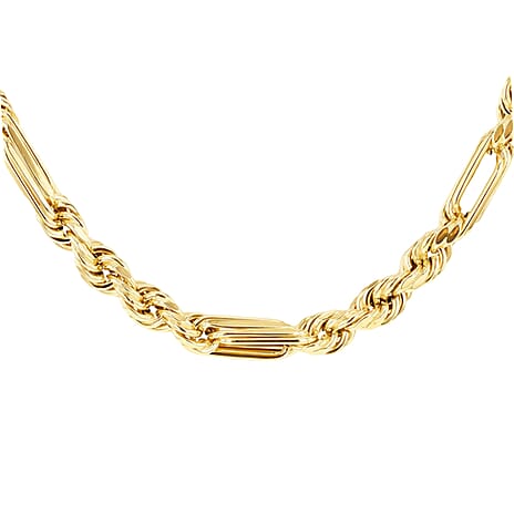Hatton Garden Closeout Deal - 9K Yellow Gold Diamond Cut Figarope Chain (Size - 18) with Lobster Clasp, Gold Wt.9.30 Gms.
