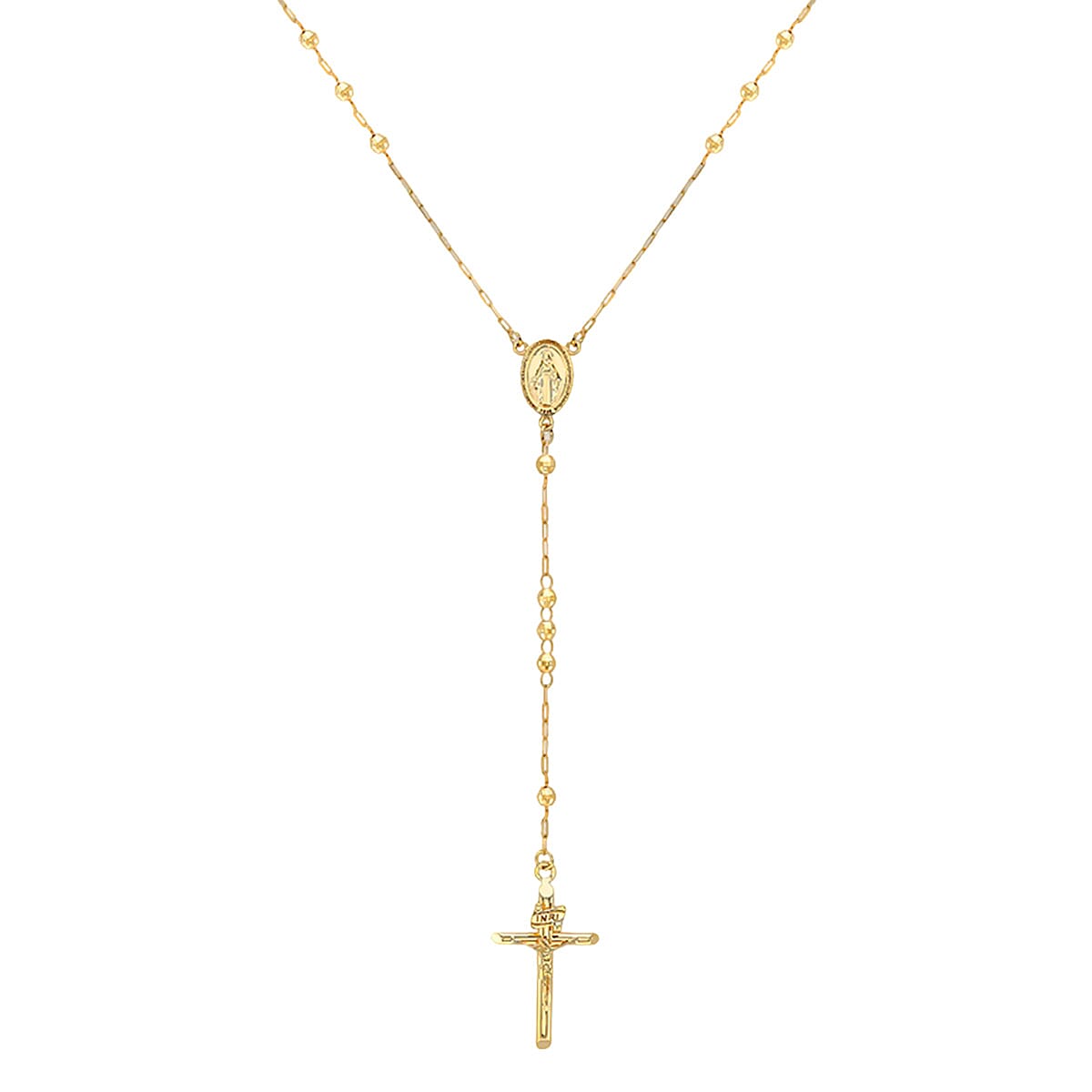 Hatton Garden Closeout Deal - 9K Yellow Gold Diamond Cut Rosary Necklace (Size - 28), Gold Wt. 6.00 Gms.