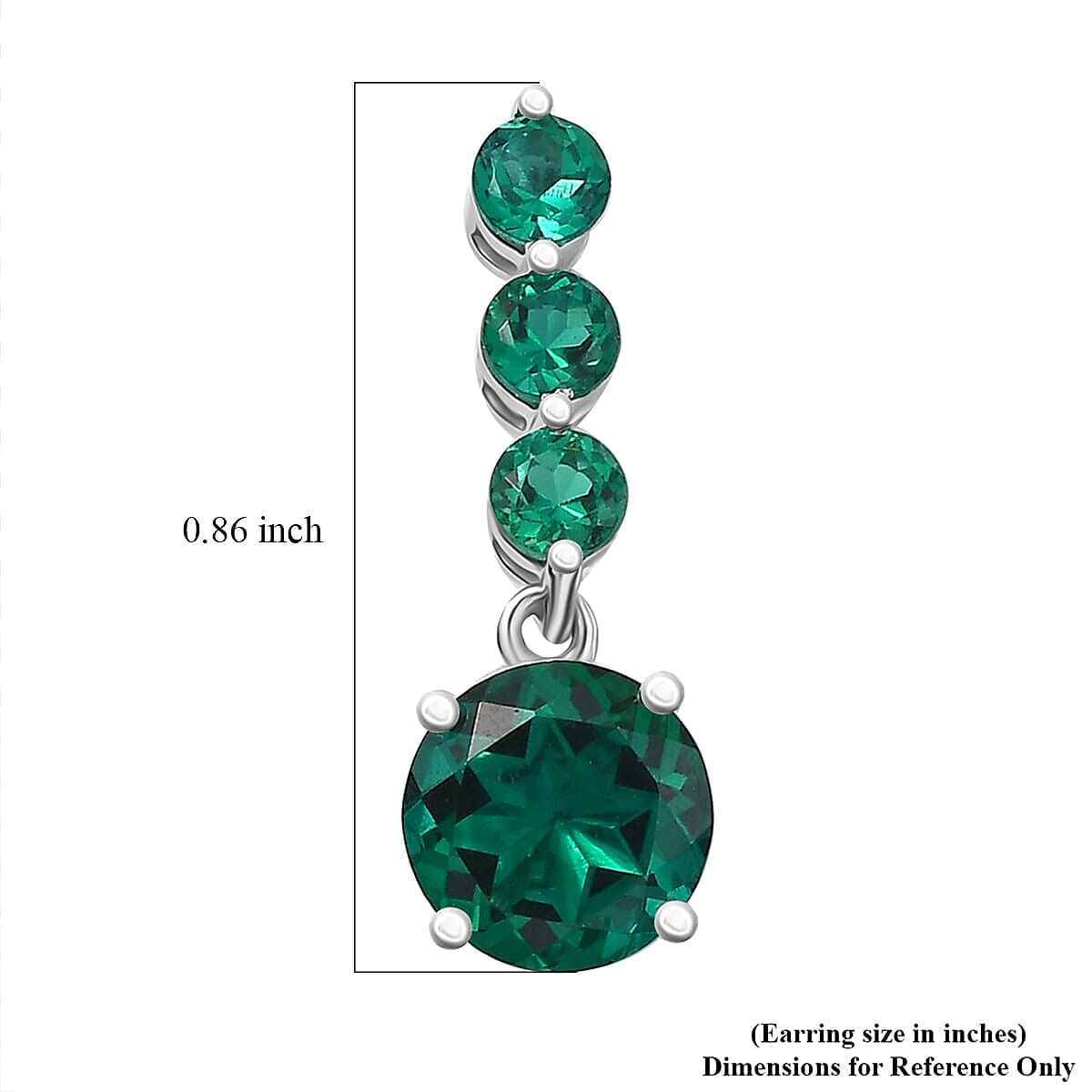 Luxuriant 9K White Gold AAA Lab Grown Emerald Dangling AGI Certified Earring with Push Back 2.89 Ct.