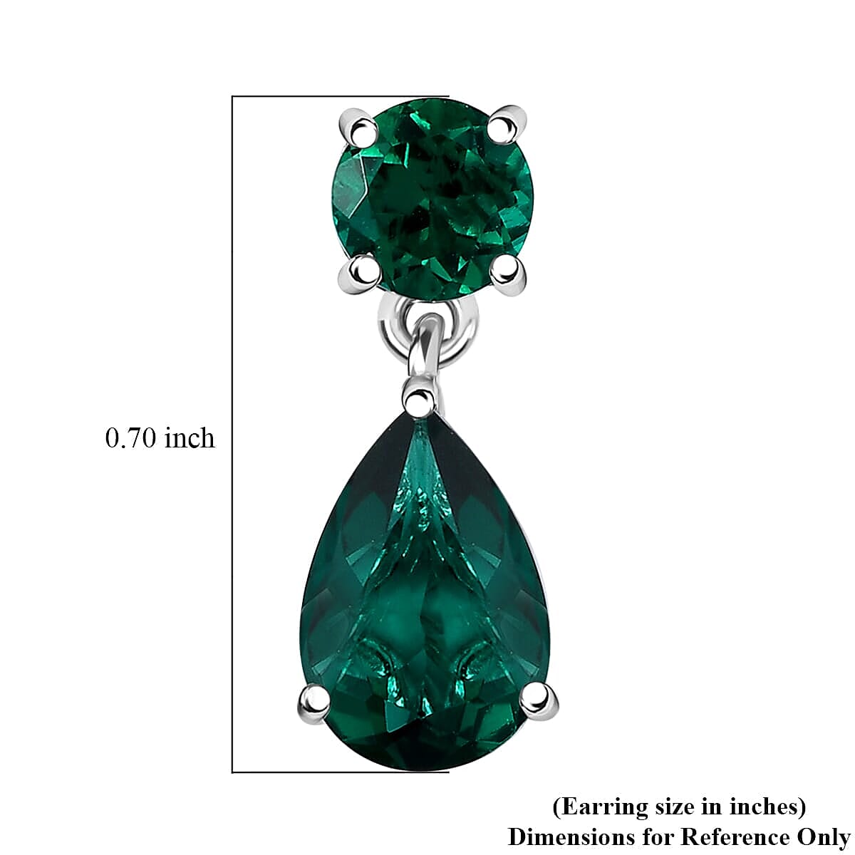 Luxuriant 9K White Gold AGI Certified AAA Lab Grown Emerald Dangling Earring 3.06 Ct.