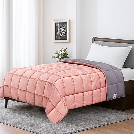 SEASONS BIGGEST SALE - Hush Haven 7-Layer Weighted Reversible Blanket (150x200cm) - Pink - Grey
