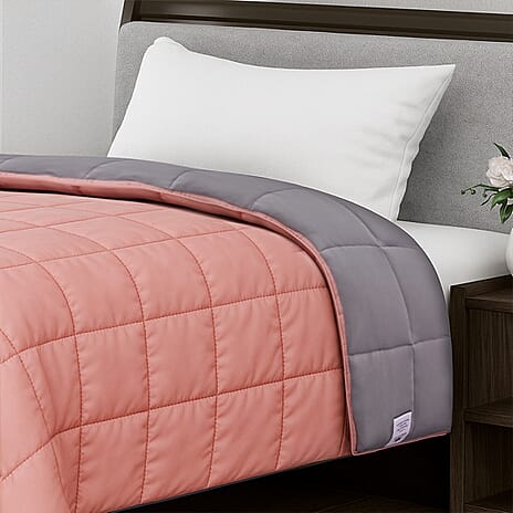SEASONS BIGGEST SALE - Hush Haven 7-Layer Weighted Reversible Blanket (150x200cm) - Pink - Grey