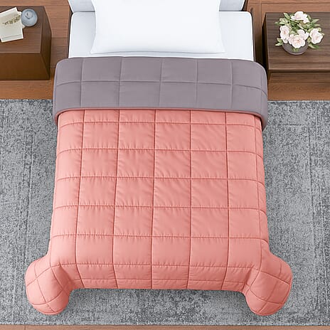 SEASONS BIGGEST SALE - Hush Haven 7-Layer Weighted Reversible Blanket (150x200cm) - Pink - Grey