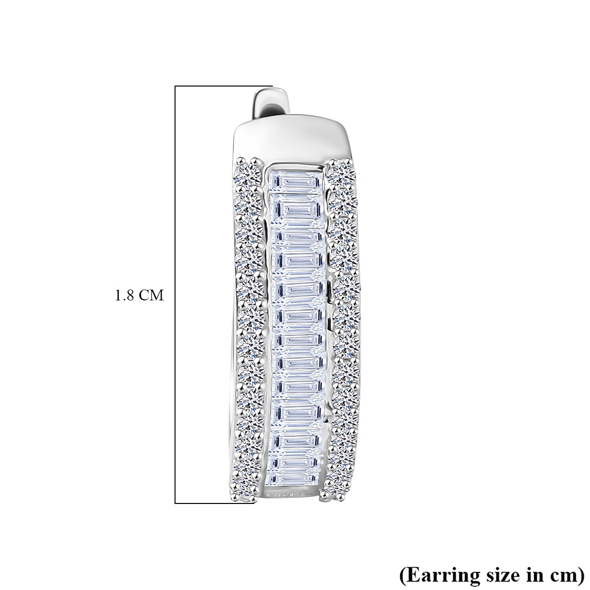 Luxuriant Lab Grown Diamond (SI-GH) Full Hoop Earring in Rhodium Overlay Sterling Silver 1.00 Ct.