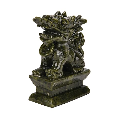 Limited Edition Handcrafted Serpentine Jade Figurine - Pixiu is Utilized to Attract Abundance and Enhance Luck