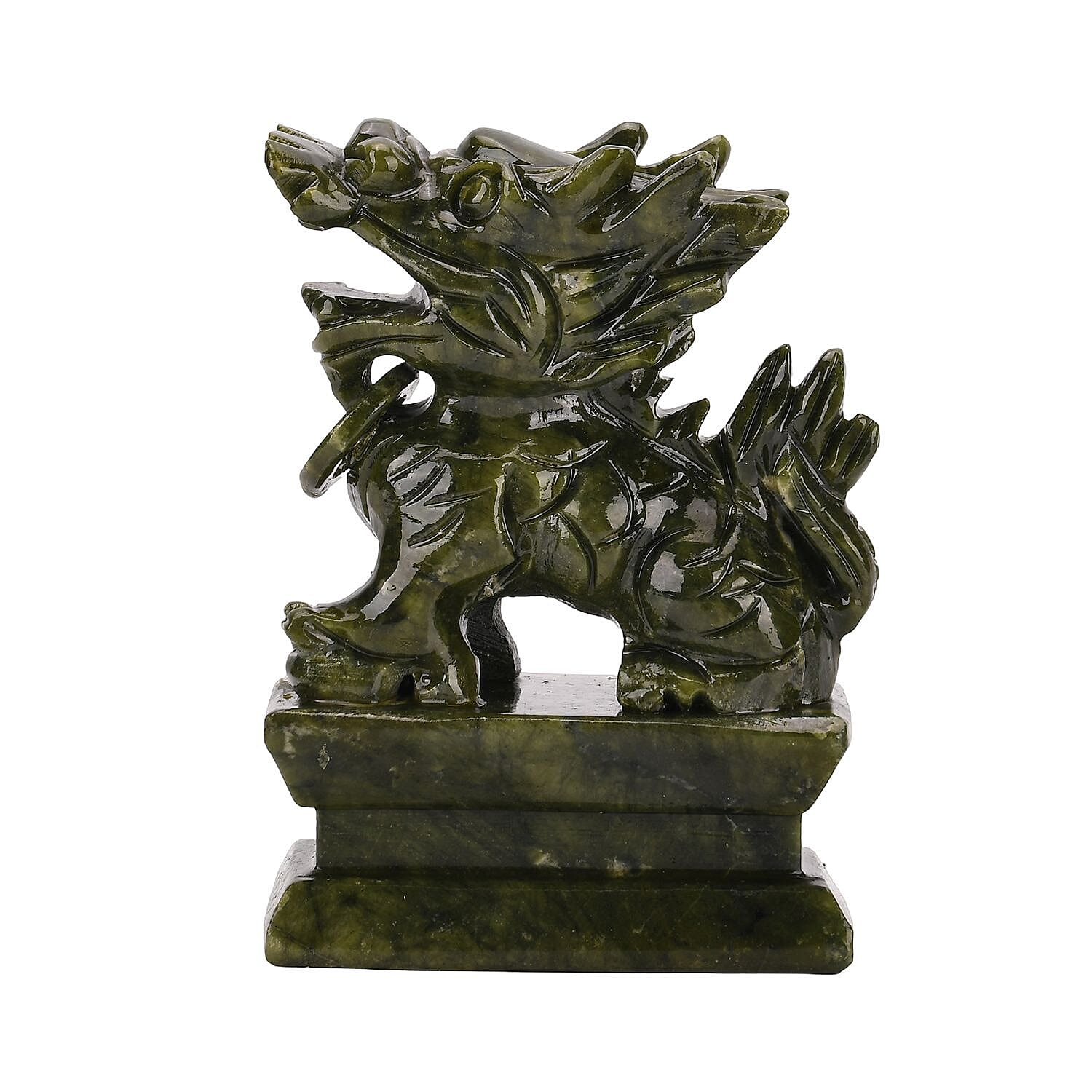 Limited Edition Handcrafted Serpentine Jade Figurine - Pixiu is Utilized to Attract Abundance and Enhance Luck