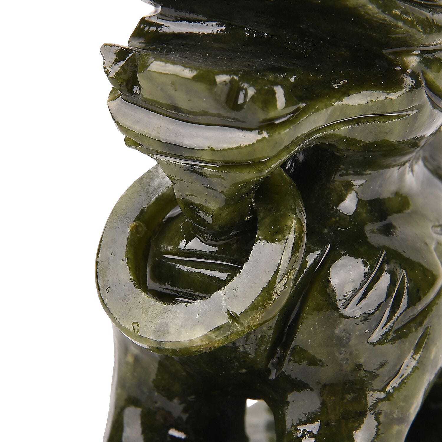Limited Edition Handcrafted Serpentine Jade Figurine - Pixiu is Utilized to Attract Abundance and Enhance Luck