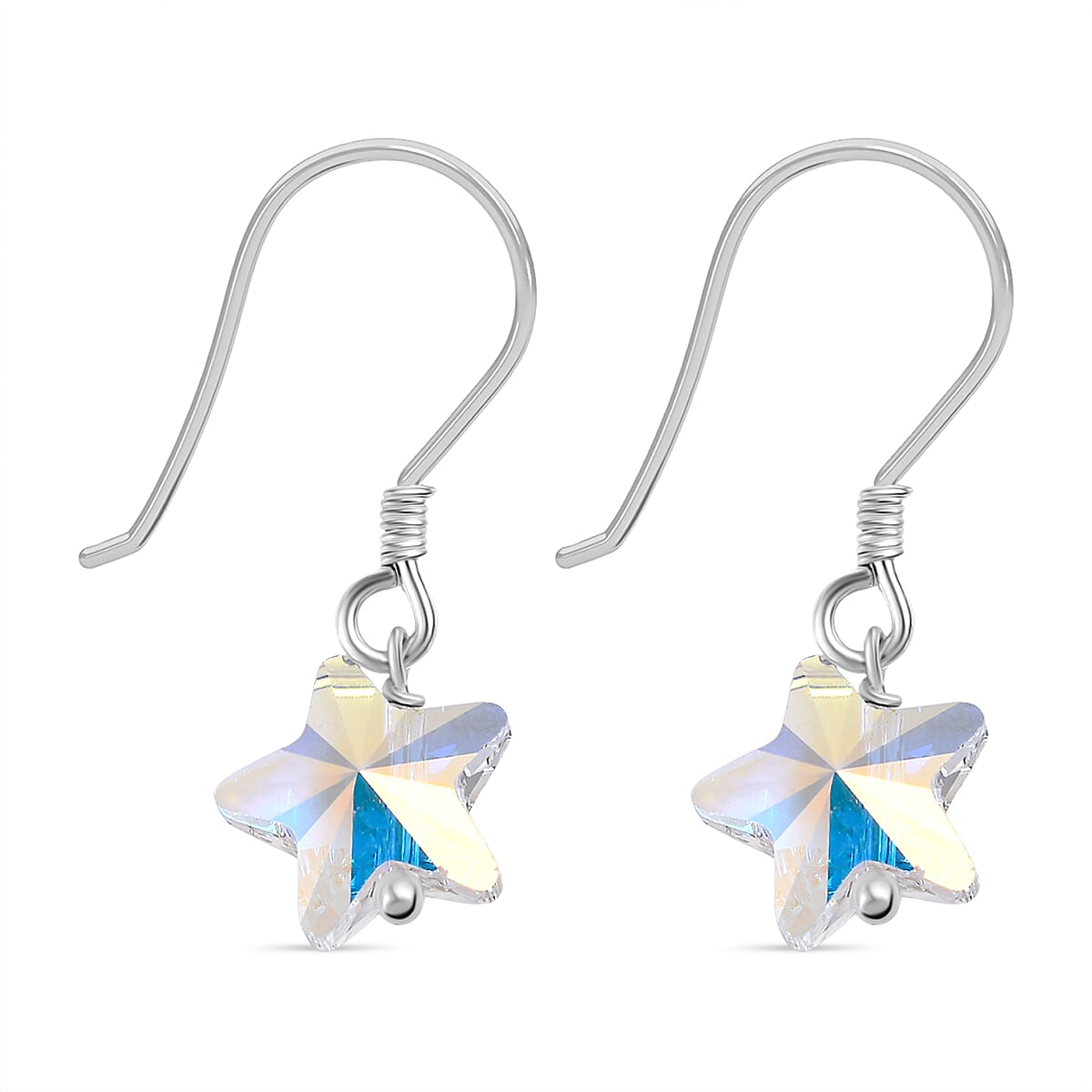 AB Swarovski Crystal Dangling Earring with J Hook Sterling Silver 7.03 Ct.