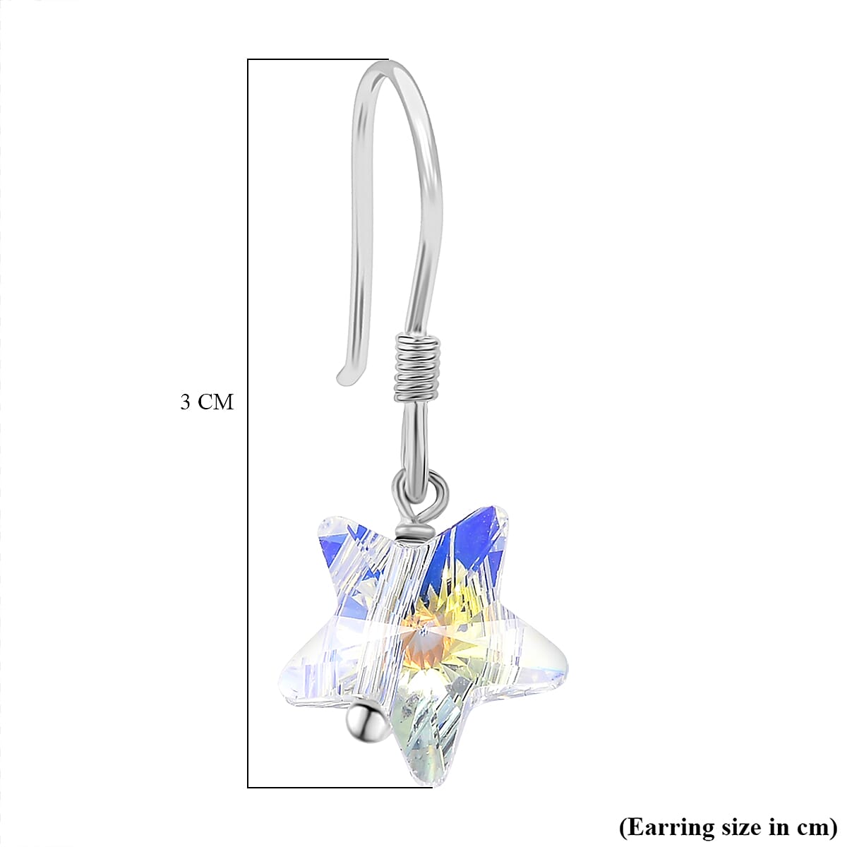 AB Swarovski Crystal Dangling Earring with J Hook Sterling Silver 7.03 Ct.