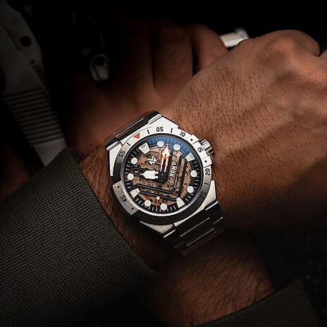 HIMARS Skeleton RGMT 10 ATM Stainless Steel Mens Watch - Black