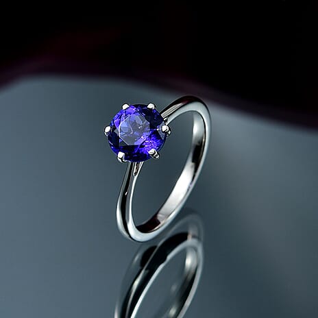 RHAPSODY - 950 Platinum AAAA Tanzanite Solitaire Ring 2.14 Cts.
