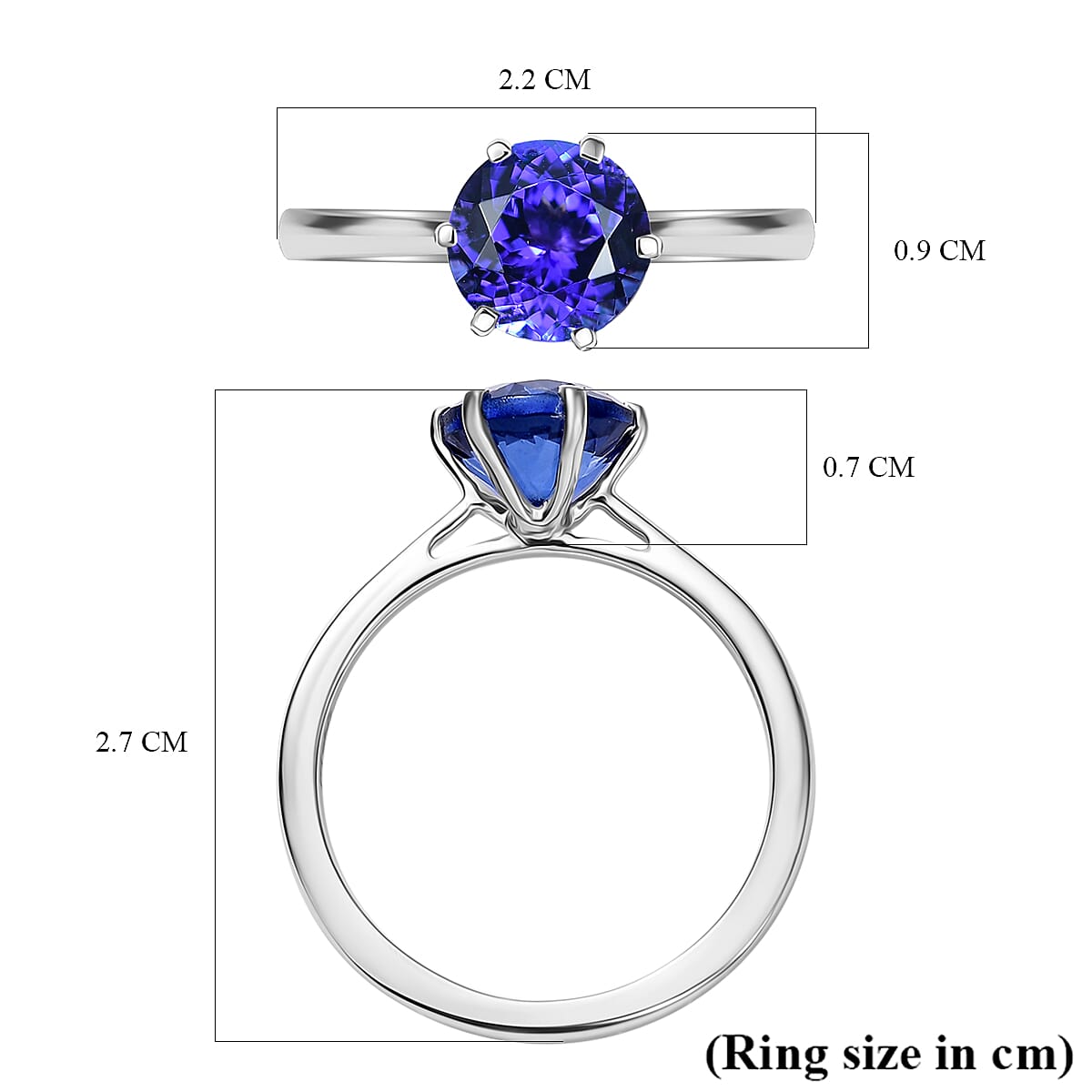 RHAPSODY - 950 Platinum AAAA Tanzanite Solitaire Ring 2.14 Cts. RHAPSODY - 950 Platinum AAAA Tanzanite Solitaire Ring 2.14 Cts.
