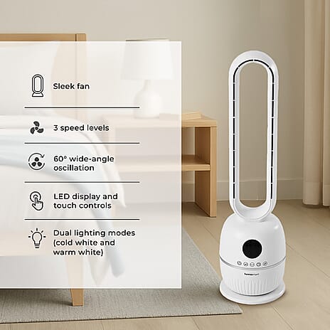 LAST OF STOCK- Homesmart Bladeless Energy Efficient (60W) Tower Fan With Remote Control- 12-Hr Timer, 3 Wind Speeds, 60 Degree Oscillation For Wide Air Distribution & 3 Wind Modes