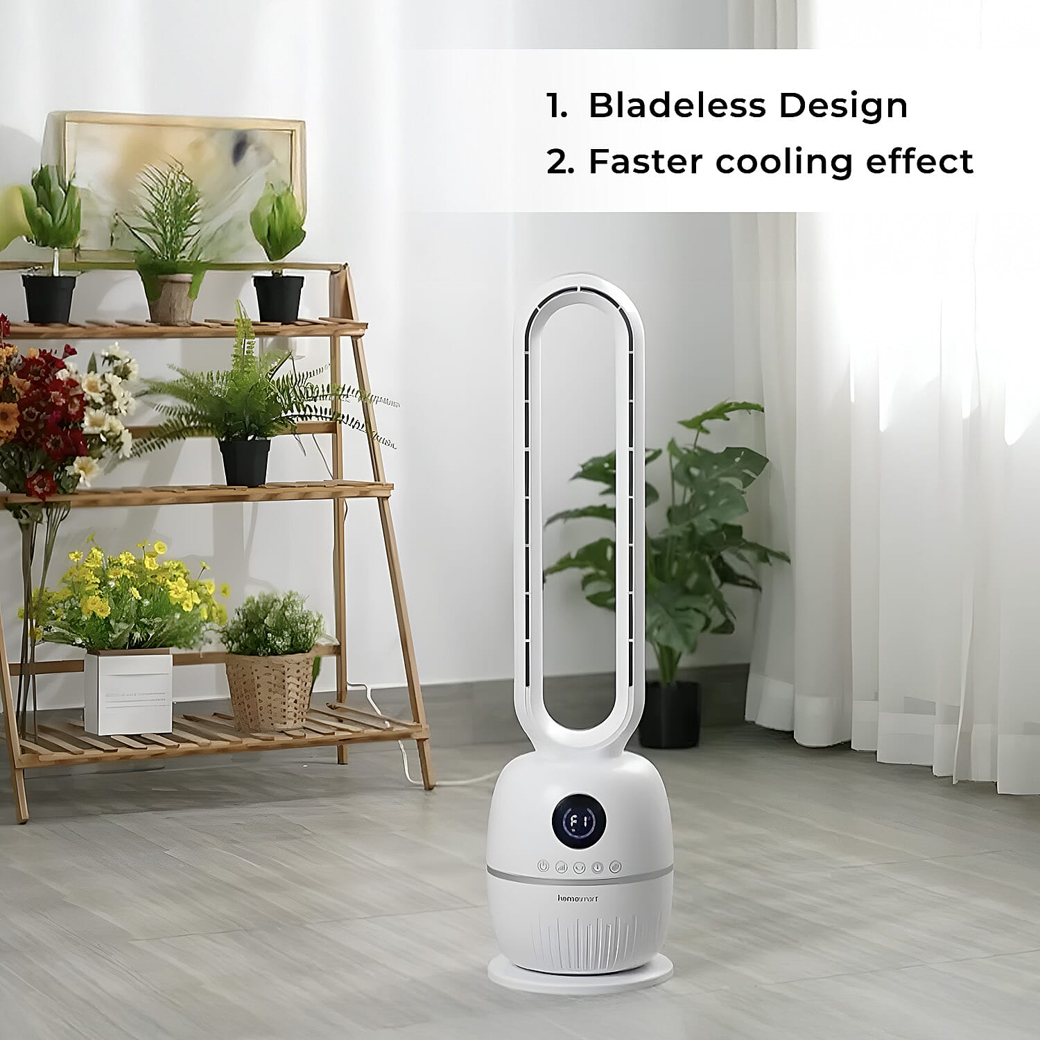 LAST OF STOCK- Homesmart Bladeless Energy Efficient (60W) Tower Fan With Remote Control- 12-Hr Timer, 3 Wind Speeds, 60 Degree Oscillation For Wide Air Distribution & 3 Wind Modes