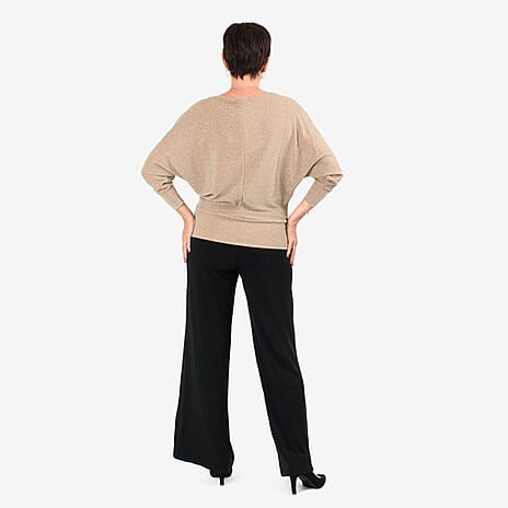 - Maisi Glitter Top (Size XXL) - Light Brown