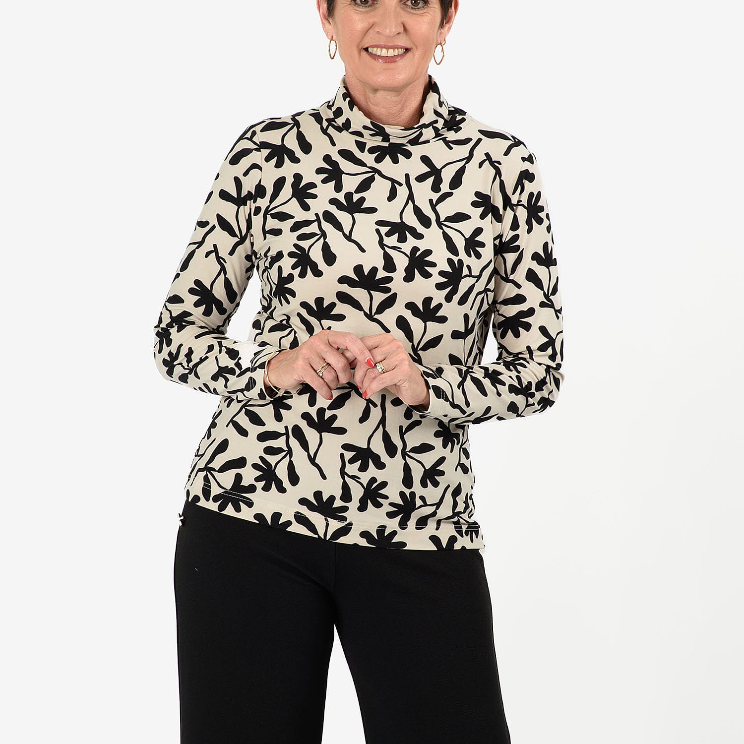 & Maisi Soft Touch Roll Neck Top 