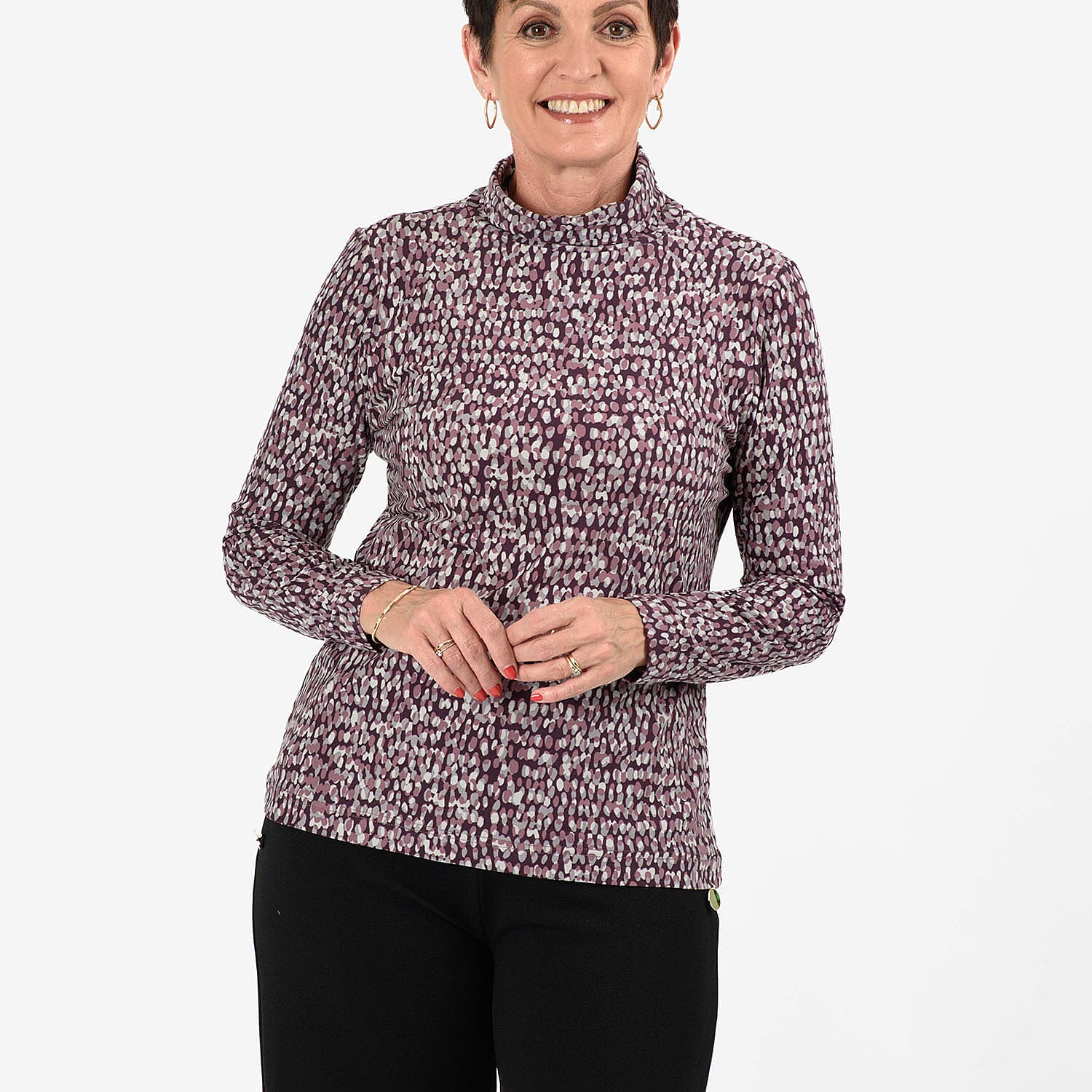 & Maisi Soft Touch Roll Neck Top 