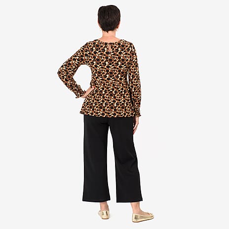 - Maisi Peplum Top (Size L) - Brown