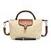 Straw-Look Crossbody Bag with Top Handle - Perfect for Summer Style - Beige