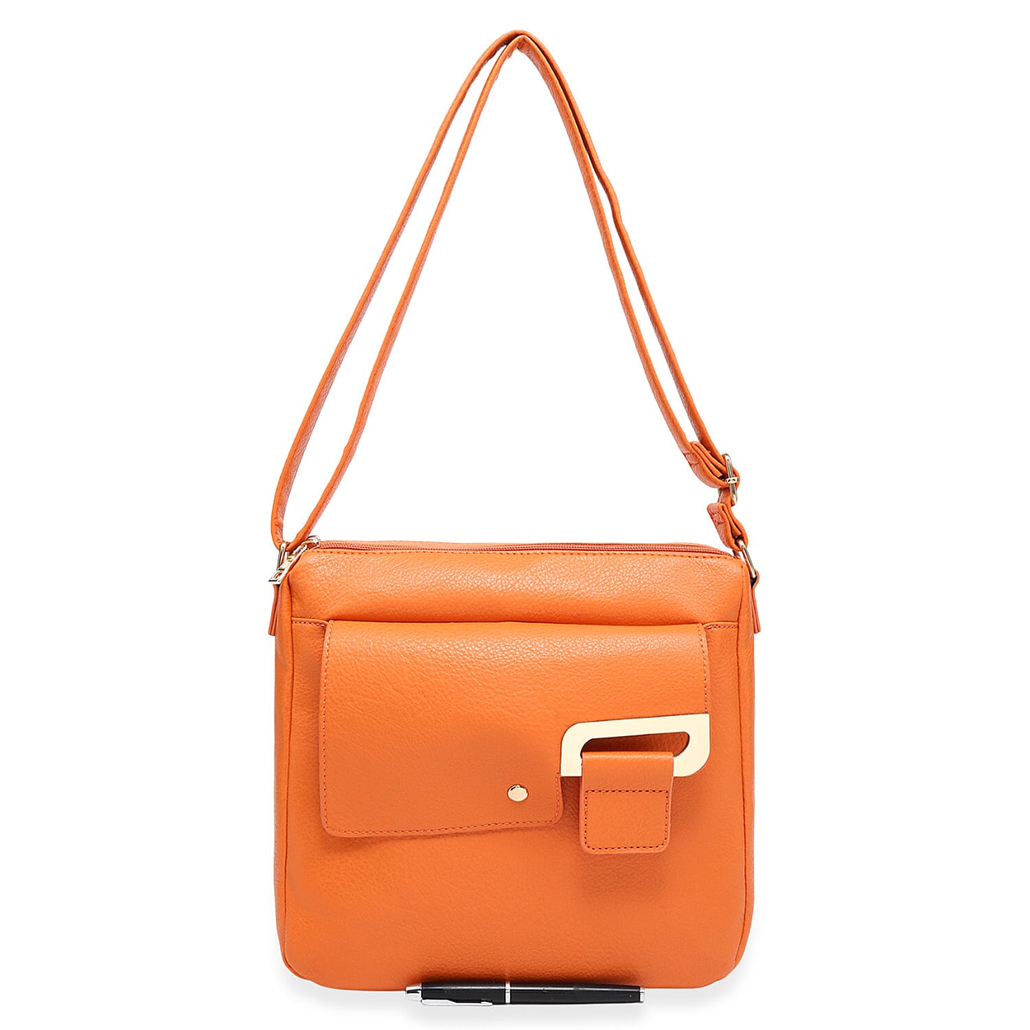 House Of Milano Everyday Crossbody Bag with Flap Closure - Orange