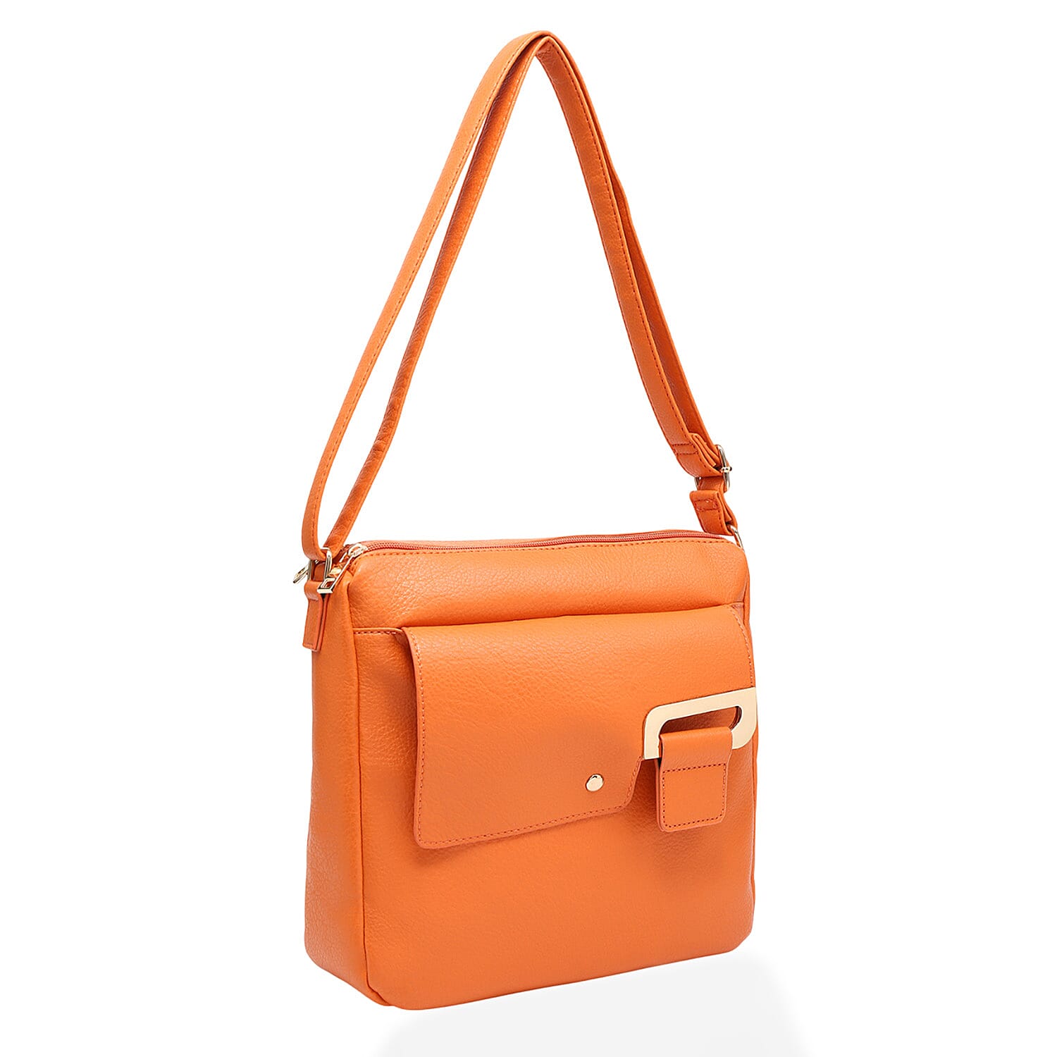 House Of Milano Everyday Crossbody Bag with Flap Closure - Orange
