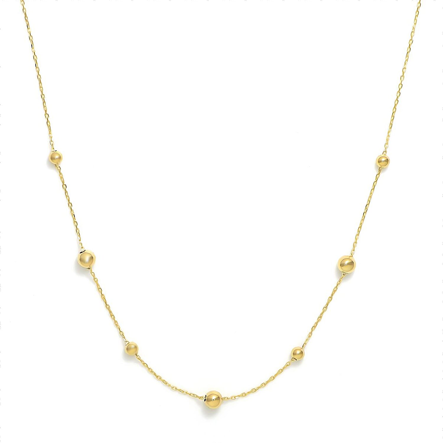 Maestro Collection - 9K Yellow Gold Stations Necklace (Size - 18)