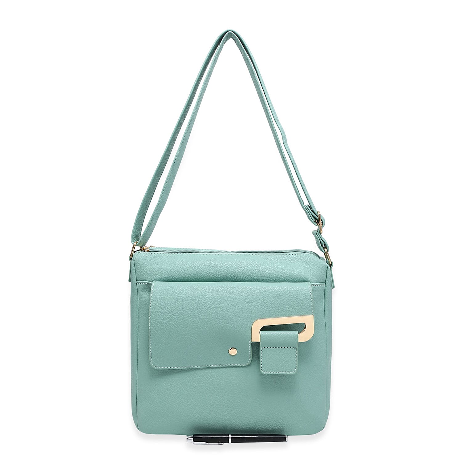 House Of Milano Everyday Crossbody Bag with Flap Closure - Aqua Green
