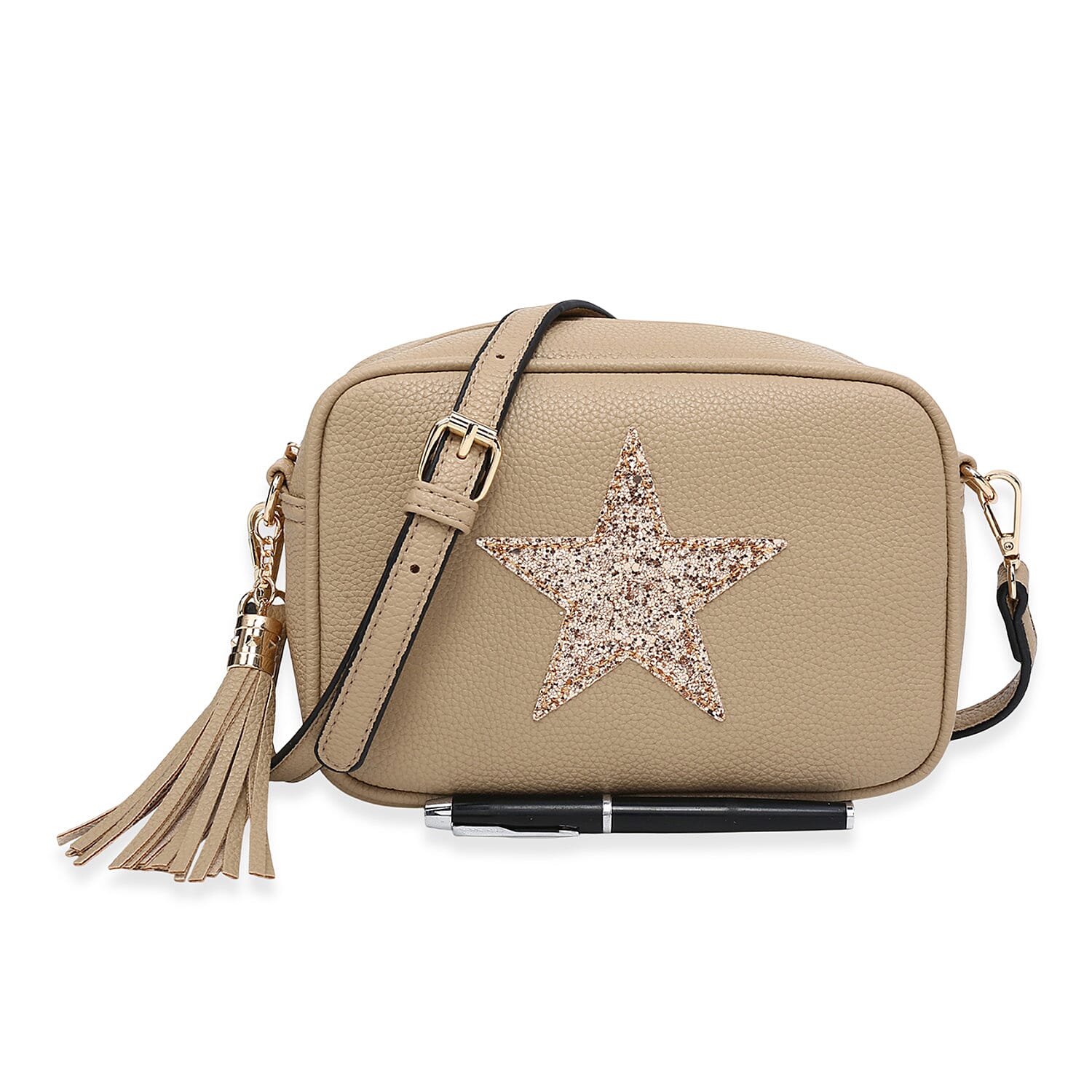 House Of Milano Everyday Crossbody Metallic Star Bag - Sand