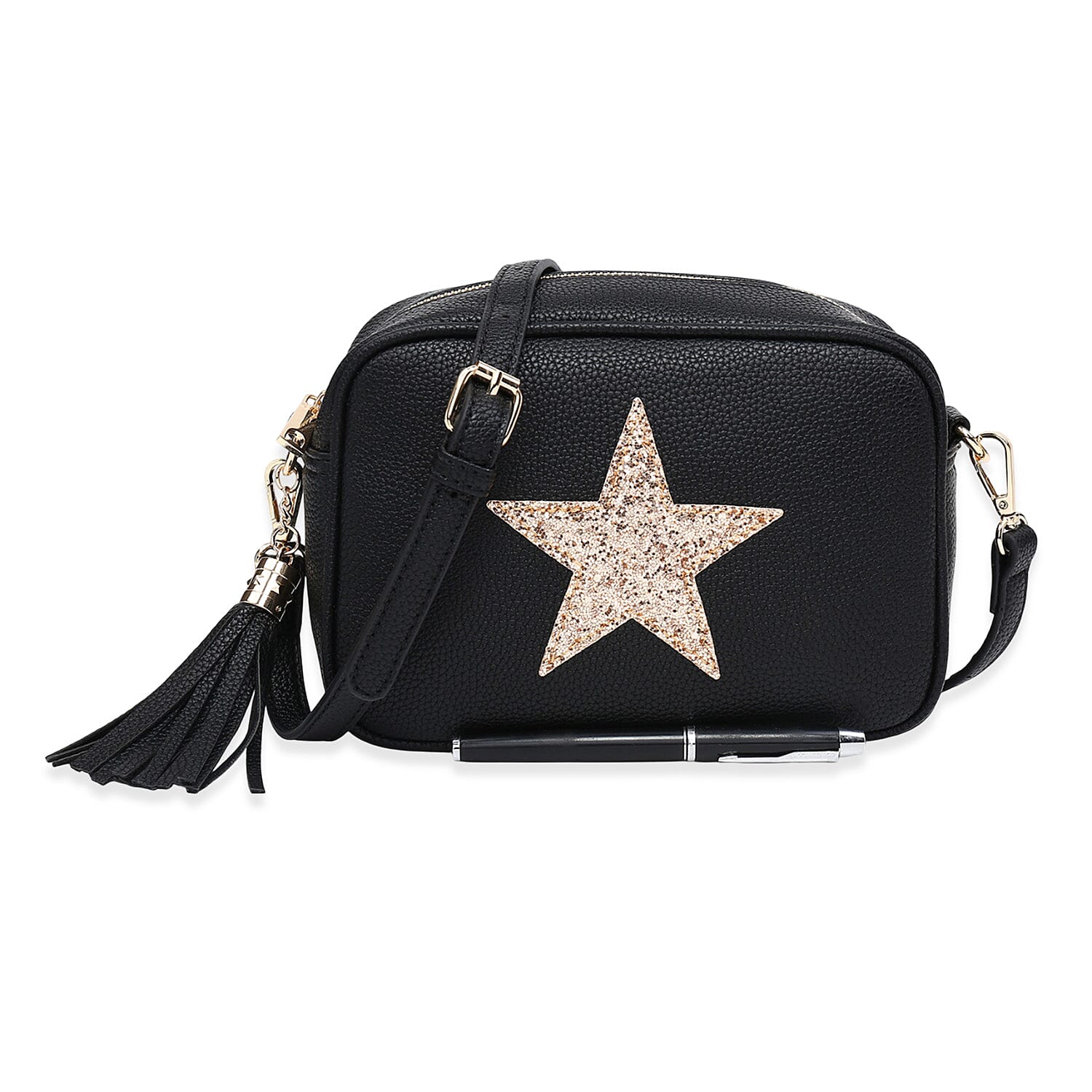 Metallic Star Detail Crossbody Bag - 1742823257 - TJC
