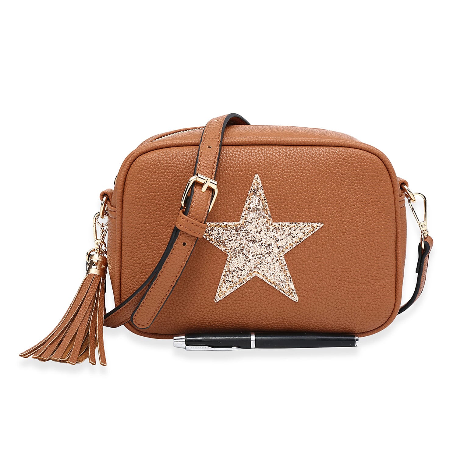 House Of Milano Everyday Crossbody Metallic Star Bag - Brown