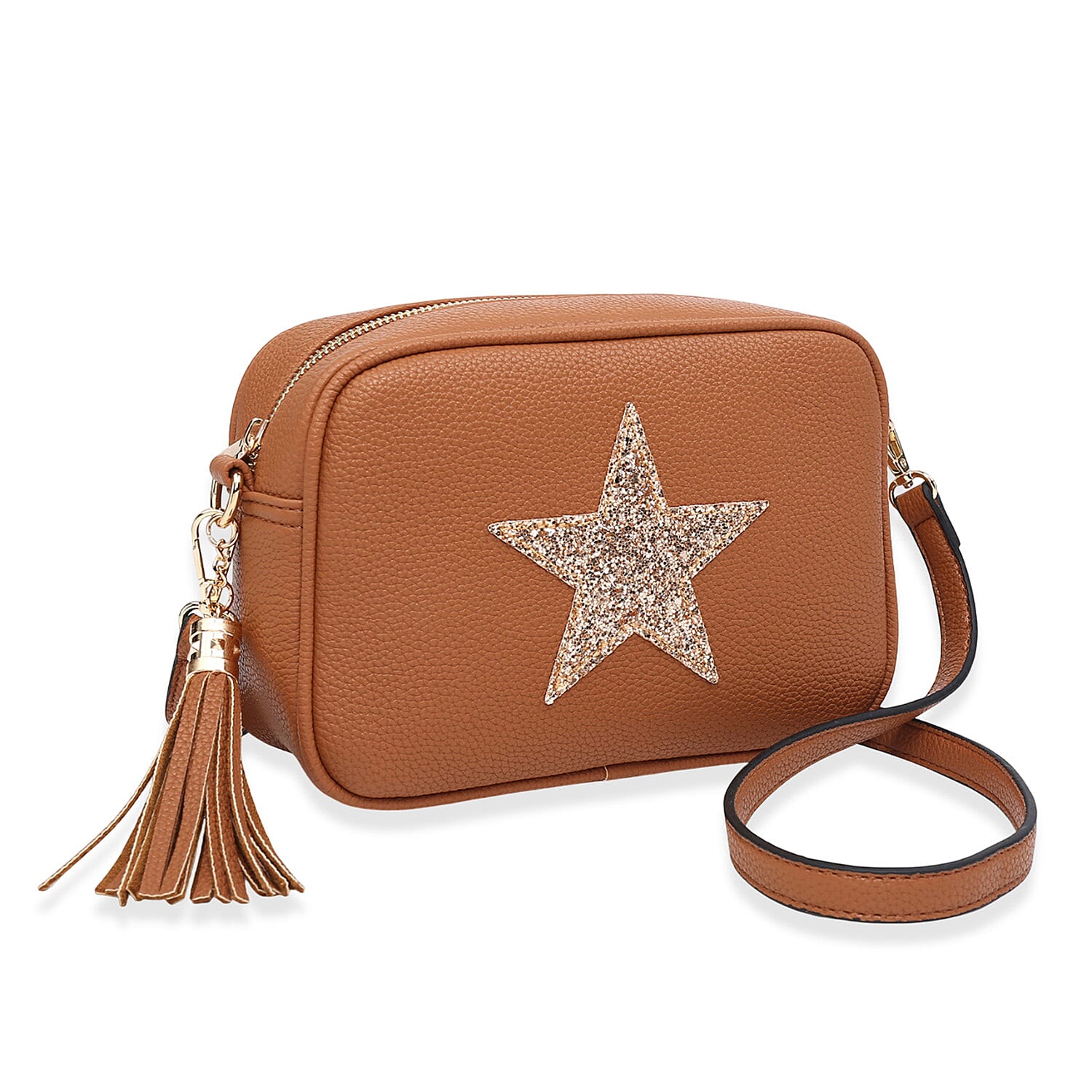 House Of Milano Everyday Crossbody Metallic Star Bag - Brown